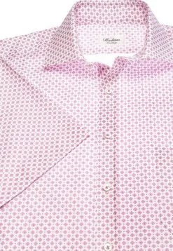 Stenströms Fitted Body 612774/7319/551 Kurzarmhemd, Baumwolle, Pink gemustert, Rosa