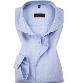 ETERNA slim fit 8603/F142/12 Hemd, Baumwolle, Blau kariert, Blau