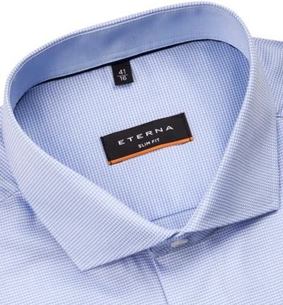ETERNA slim fit 8603/F142/12 Hemd, Baumwolle, Blau kariert, Blau 2 ETERNA slim fit 8603/F142/12 Hemd, Baumwolle, Blau kariert, Blau – Bild 2