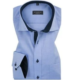ETERNA comfort fit 8100/E137/68/12 Hemd, Oxford, Extra langer Arm, Bleu, Jeansblau