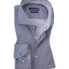 Jacques Britt Hemd Kai Mix EL 865121/18 Slim Fit, Popeline, Extra langer Arm, Navy meliert, Blau
