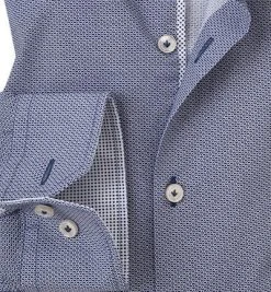 Jacques Britt Hemd Kai Mix EL 865121/18 Slim Fit, Popeline, Extra langer Arm, Navy meliert, Blau -hemdenverkauf 268453 norm3