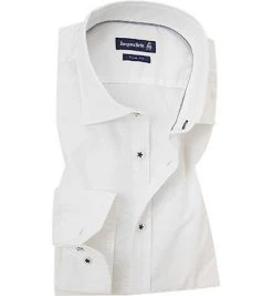 Jacques Britt Hemd John AL W. 875030/01 Slim Fit, Popeline, Weiß
