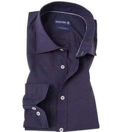 Jacques Britt Hemd John AL W. 875030/18 Slim Fit, Popeline, Violett, Dunkelblau