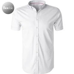 DESOTO Hemd B.D. 21031-3/001 Kurzarmhemd, Slim Fit, Jersey, Weiß