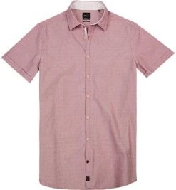 Strellson Hemd Sidney-1-2-W 30004246/625 Kurzarmhemd, Slim Fit, Baumwolle, Rot gemustert, Rot