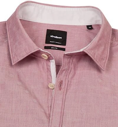 Strellson Hemd Sidney-1-2-W 30004246/625 Kurzarmhemd, Slim Fit, Baumwolle, Rot gemustert, Rot 2 Strellson Hemd Sidney-1-2-W 30004246/625 Kurzarmhemd, Slim Fit, Baumwolle, Rot gemustert, Rot – Bild 2