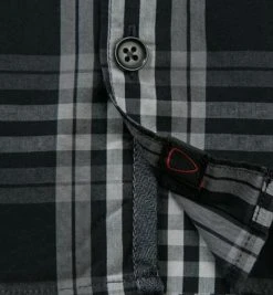 Strellson Hemd Sidney-W 30005784/001 Slim Fit, Baumwolle, Schwarz-grau kariert, Grau-schwarz -hemdenverkauf 271332 norm4