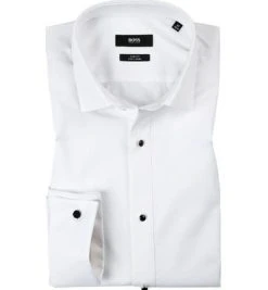 BOSS Hemd Jant 50373393/100 Slim Fit, Popeline, Weiß, White