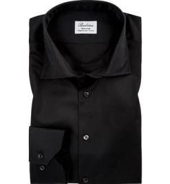 Stenströms Fitted Body 602771/1465/600 Hemd, Baumwolle, Schwarz