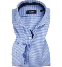 OLYMP Signature OLYMP Hemd Signature 8524/84/11 Tailored Fit, Baumwolle, Bleu gemustert, Bleu