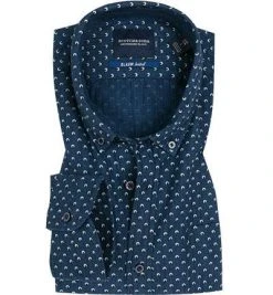 Scotch & Soda Hemd 137699/18 Slim Fit, Baumwolle, Navy gemustert, Dunkelblau