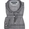 Marc O'Polo Hemd 728/7339/42098/P79 Shaped Fit, Baumwolle, Grau kariert, Grey