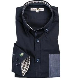 Lucky de Luca Hemd Santo 41545/3 Popeline, Dunkelblau, Navy