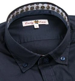 Lucky de Luca Hemd Santo 41545/3 Popeline, Dunkelblau, Navy -hemdenverkauf 273268 norm3