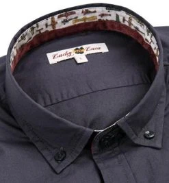 Lucky de Luca Hemd Santo 41545/4 Popeline, Dunkelblau, Dark grey -hemdenverkauf 273274 norm3