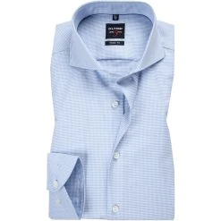OLYMP Hemd Level Five Body Fit 0567/64/11 Baumwolle, Bleu meliert, Bleu