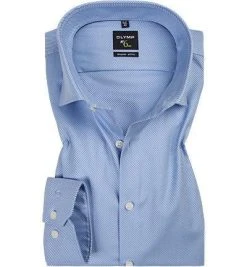 OLYMP No.Six Super Slim 0435/64/11 Hemd, Super Slim Fit, Baumwolle, Bleu gestreift, Bleu