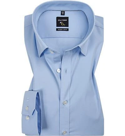 OLYMP Hemd No. Six Super Slim 0436/64/10 Super Slim Fit, Popeline, Hellblau 1 OLYMP Hemd No. Six Super Slim 0436/64/10 Super Slim Fit, Popeline, Hellblau
