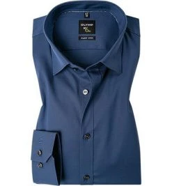 OLYMP Hemd No. Six Super Slim 0436/64/13 Super Slim Fit, Popeline, Blau, Rauchblau