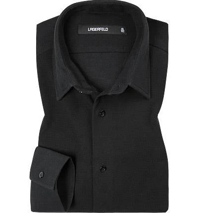 KARL LAGERFELD Hemd 606000/60/672633/990 Slim Fit, Baumwoll-Pique, Schwarz 1 KARL LAGERFELD Hemd 606000/60/672633/990 Slim Fit, Baumwoll-Pique, Schwarz