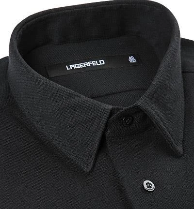KARL LAGERFELD Hemd 606000/60/672633/990 Slim Fit, Baumwoll-Pique, Schwarz 2 KARL LAGERFELD Hemd 606000/60/672633/990 Slim Fit, Baumwoll-Pique, Schwarz – Bild 2