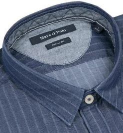 Marc O'Polo Hemd 727/7301/42064/I03 Shaped Fit, Baumwolle, Denim gestreift, Denim -hemdenverkauf 274776 norm3