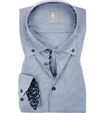 Jacques Britt Slim Fit Treviso Mix B.D. 167150/15 Hemd, Popeline, Navy kariert, Dunkelblau 1 Jacques Britt Slim Fit Treviso Mix B.D. 167150/15 Hemd, Popeline, Navy kariert, Dunkelblau