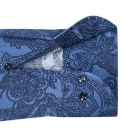 Jacques Britt Custom Fit Roma Hai 137100/17 Hemd, Baumwolle, Navy gemustert, Blau -hemdenverkauf 275409 norm3