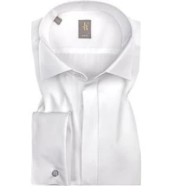 Jacques Britt Slim Fit Gala-Venezia UMA 960267/01 Hemd, Popeline, Weiß