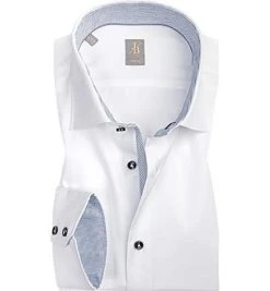 Jacques Britt Slim Fit EL Como Kent 950578/01 Hemd, Twill, Extra langer Arm, Weiß