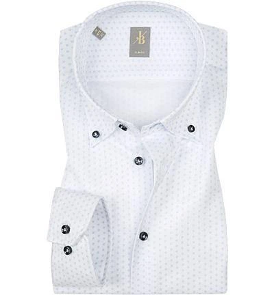 Jacques Britt Slim FitTreviso B.D.167201/10 Hemd, Baumwolle, Weiß-blau gemustert, Blau 1 Jacques Britt Slim FitTreviso B.D.167201/10 Hemd, Baumwolle, Weiß-blau gemustert, Blau