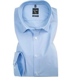OLYMP Hemd No. Six Super Slim EL 0466/69/10 Super Slim Fit, Popeline, Extra langer Arm, Bleu, Hellblau