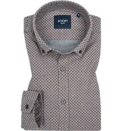 JOOP! Hemd JJSH-19Heli-W 30006649/220 Slim Fit, Twill, Braun gemustert, Braun