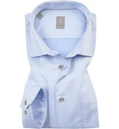 Jacques Britt Slim Fit Como WP Kent 950566/11 Hemd, Baumwolle, Bleu, Blau