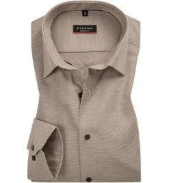 ETERNA modern fit 8083/X18P/27 Hemd, Baumwolle, Beige gemustert, Beige