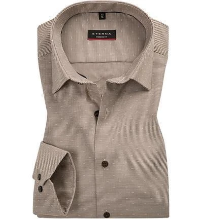 ETERNA modern fit 8083/X18P/27 Hemd, Baumwolle, Beige gemustert, Beige 1 ETERNA modern fit 8083/X18P/27 Hemd, Baumwolle, Beige gemustert, Beige