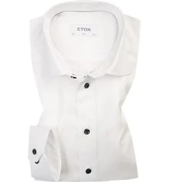 ETON Slim Fit Kent 3000/00518/00 Hemd, Twill, Weiß