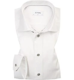 ETON Slim Fit Kent 3000/00519/00 Hemd, Twill, Weiß