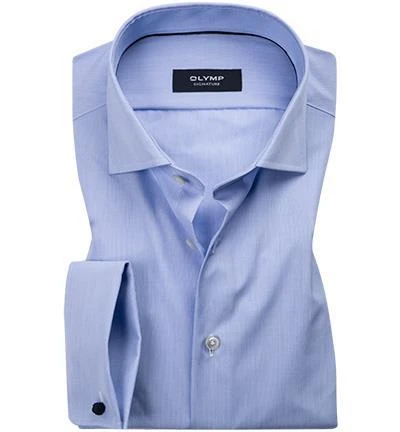OLYMP Signature OLYMP Hemd Signature 8535/85/11 Tailored Fit, Popeline, Bleu gestreift, Bleu 1 OLYMP Signature OLYMP Hemd Signature 8535/85/11 Tailored Fit, Popeline, Bleu gestreift, Bleu