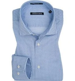 rosso e nero Hemd Slim Line 6013/0 Slim Fit, Popeline, Bleu gemustert, Hellblau