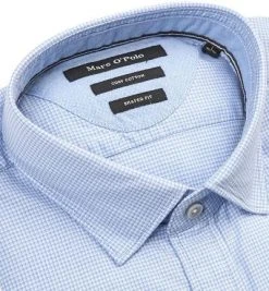 Marc O'Polo Hemd 730/7377/42312/P86 Shaped Fit, Popeline, Bleu kariert, Hellblau -hemdenverkauf 280887 norm3