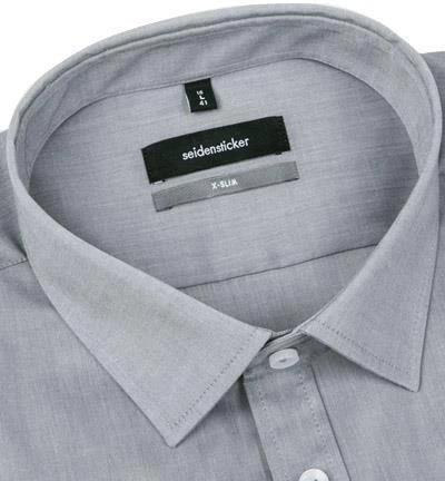 Seidensticker X-Slim Kent 477870/32 Hemd, X-Slim Fit, Popeline, Grau 2 Seidensticker X-Slim Kent 477870/32 Hemd, X-Slim Fit, Popeline, Grau – Bild 2