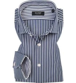 OLYMP Signature OLYMP Hemd Signature 8510/84/13 Tailored Fit, Baumwolle, Blau-weiß gestreift, Rauchblau