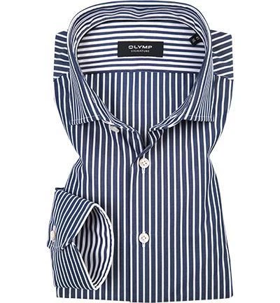 OLYMP Signature OLYMP Hemd Signature 8510/84/13 Tailored Fit, Baumwolle, Blau-weiß gestreift, Rauchblau 1 OLYMP Signature OLYMP Hemd Signature 8510/84/13 Tailored Fit, Baumwolle, Blau-weiß gestreift, Rauchblau
