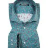 rosso e nero Hemd Slim Line 1814/03 Slim Fit, Popeline, Türkis gemustert, Multicolor