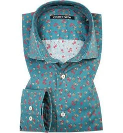 rosso e nero Hemd Slim Line 1814/03 Slim Fit, Popeline, Türkis gemustert, Multicolor