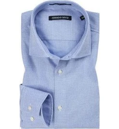 rosso e nero Hemd Slim Line Plaza/54/3 Slim Fit, Baumwolle, Blau-weiß meliert, Hellblau