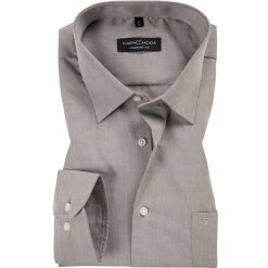CasaModa Comfort Fit Kent EL 006059/705 Hemd, Baumwolle, Extra langer Arm, Greige meliert, Mittelgrau