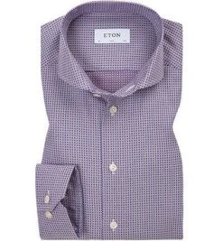 ETON Hemd 2681/73511/27 Slim Fit, Baumwolle, Rot-blau gemustert, Blau-rot